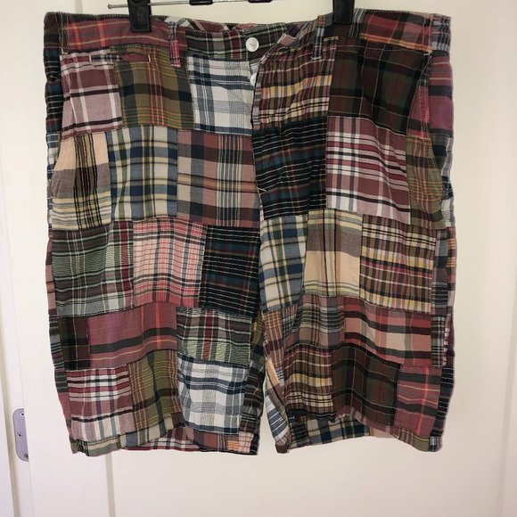 Polo Ralph Lauren Bleeker fit button fly madras plaid shorts sz 38 EUC LN - Picture 1 of 8